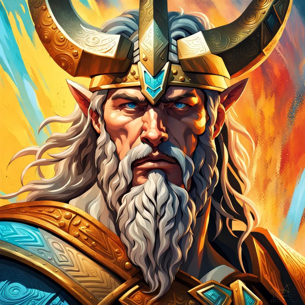 Hyperrealistic Norse God Freyr Portrait