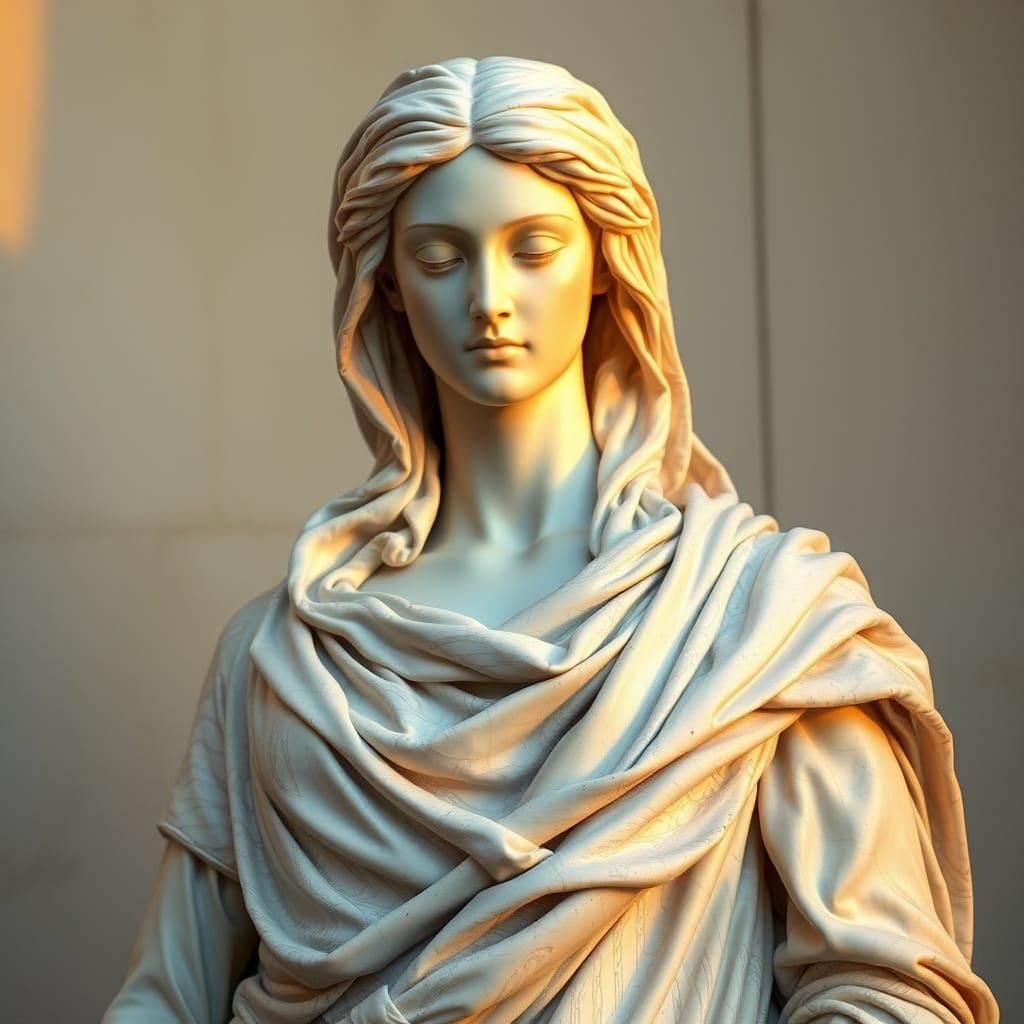 Elegant Classical Goddess in Warm Golden Light