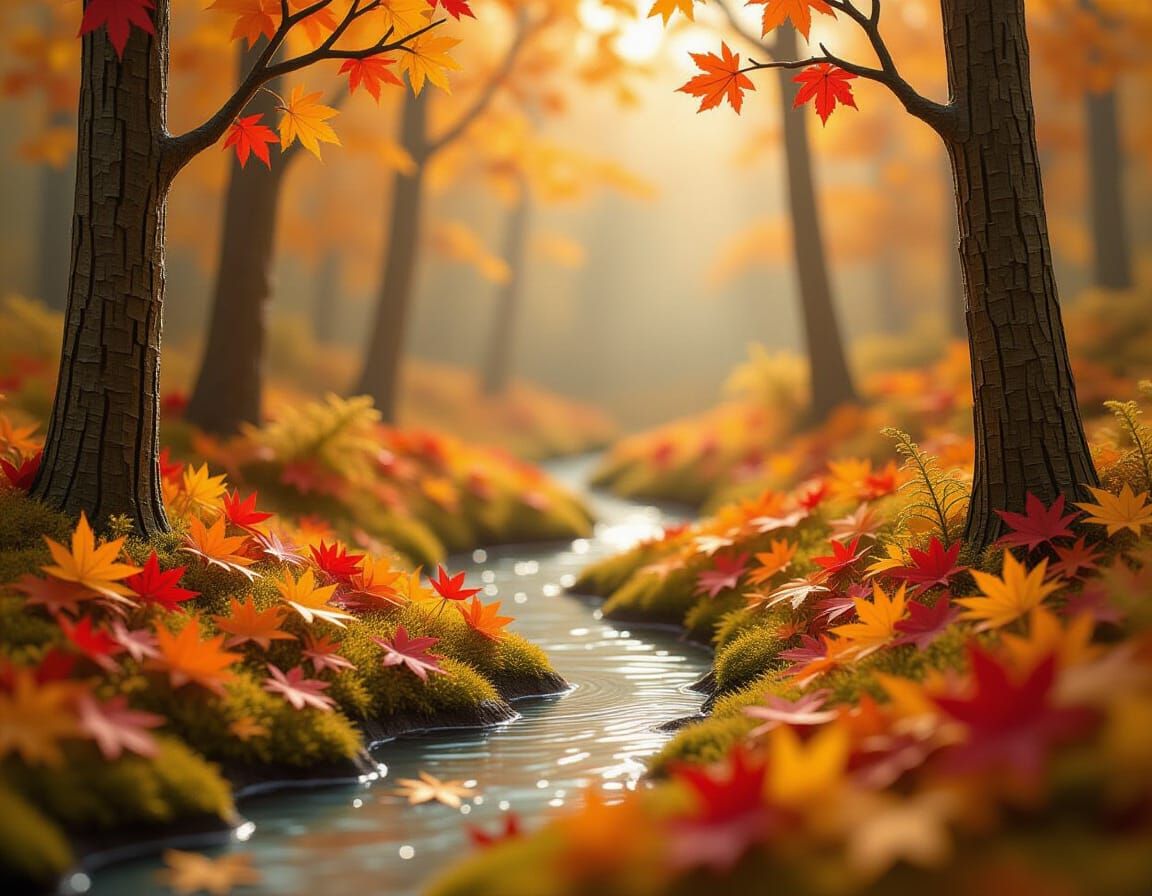 Enchanting Autumn Diorama in Storybook Style