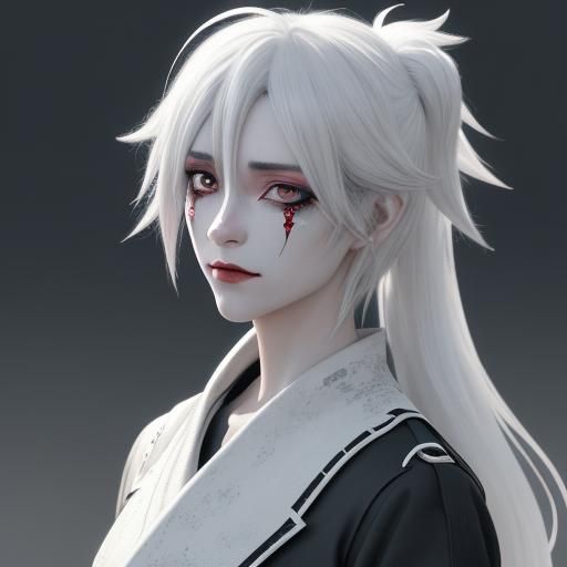 Androgynous Clown Avatar in Anime Expressionism