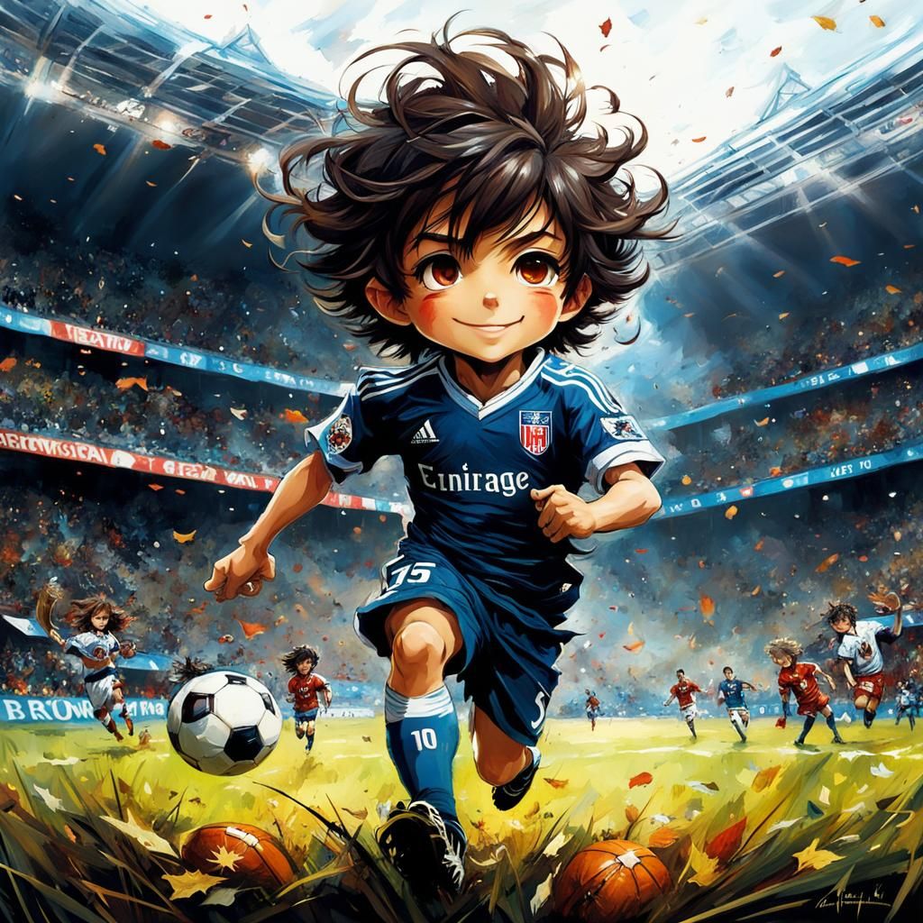 Chibi Football Player in Anime Style