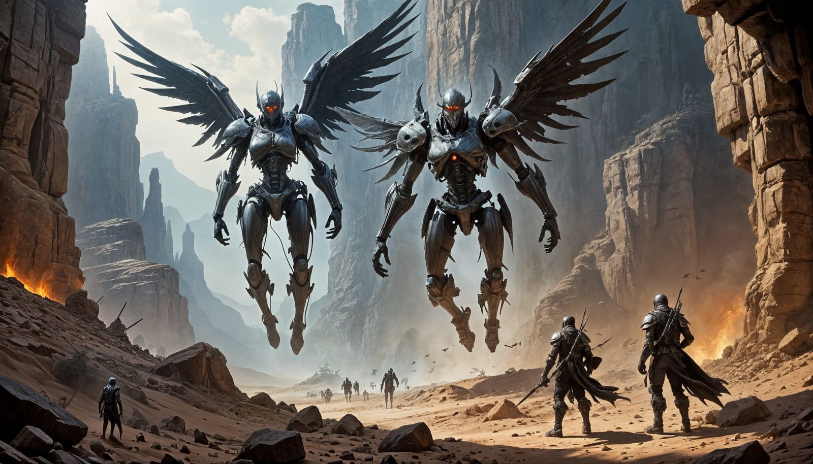 Canyon Drones and Foot Soldiers, Fantasy Art
