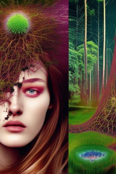 Mycelial Woman: Faberge-Inspired Forest Explosion
