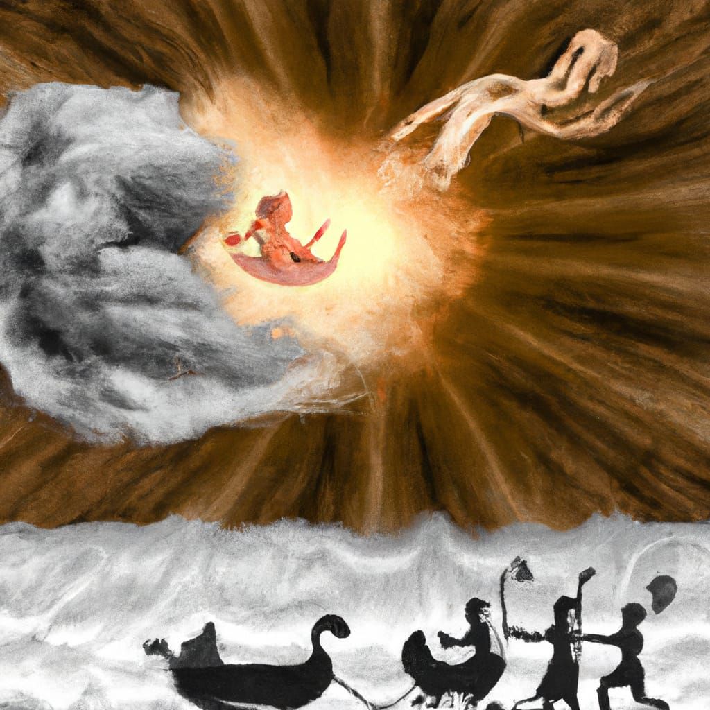 Biblical Exodus Scene with Singing Fetus