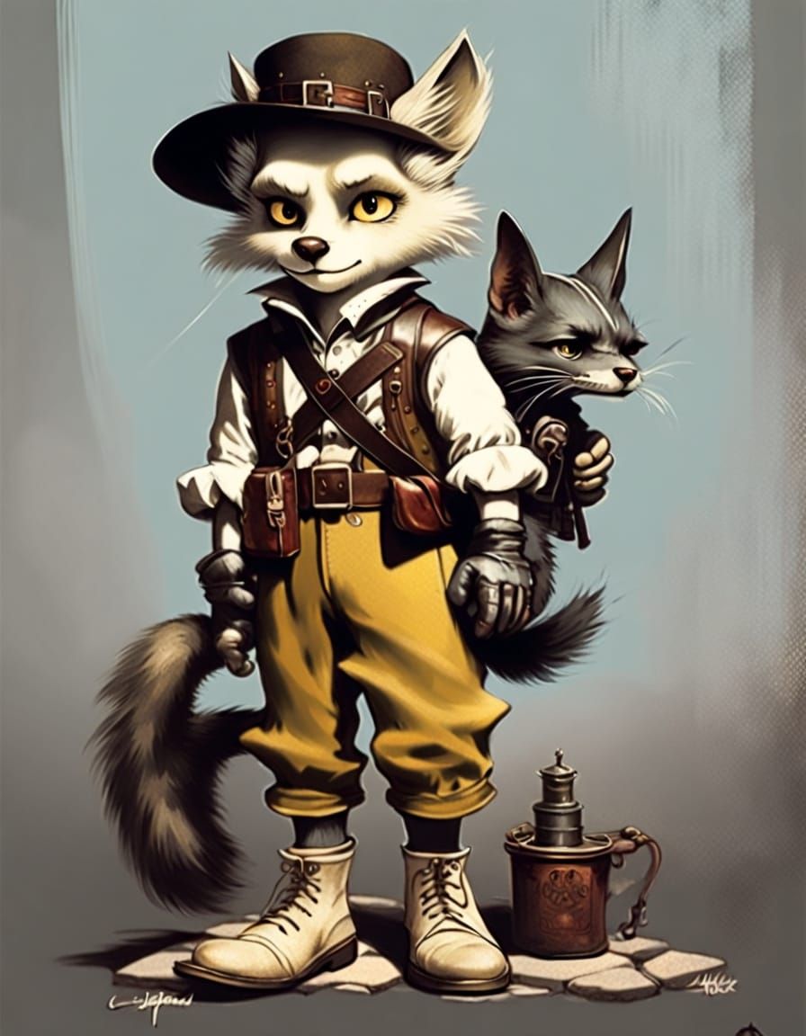 Lisa Simpson as a Whimsical Werewolf in a Moody European Str...