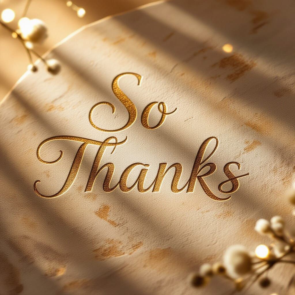 Elegant Golden Words of Gratitude on Earthy Background