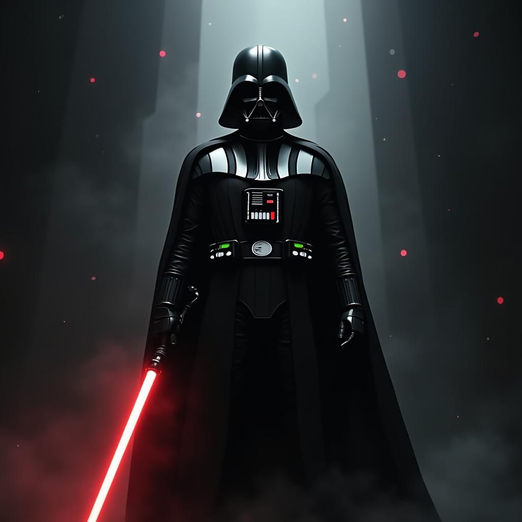 Darth Vader in Ominous Shadows, Industrial Sci-Fi Style