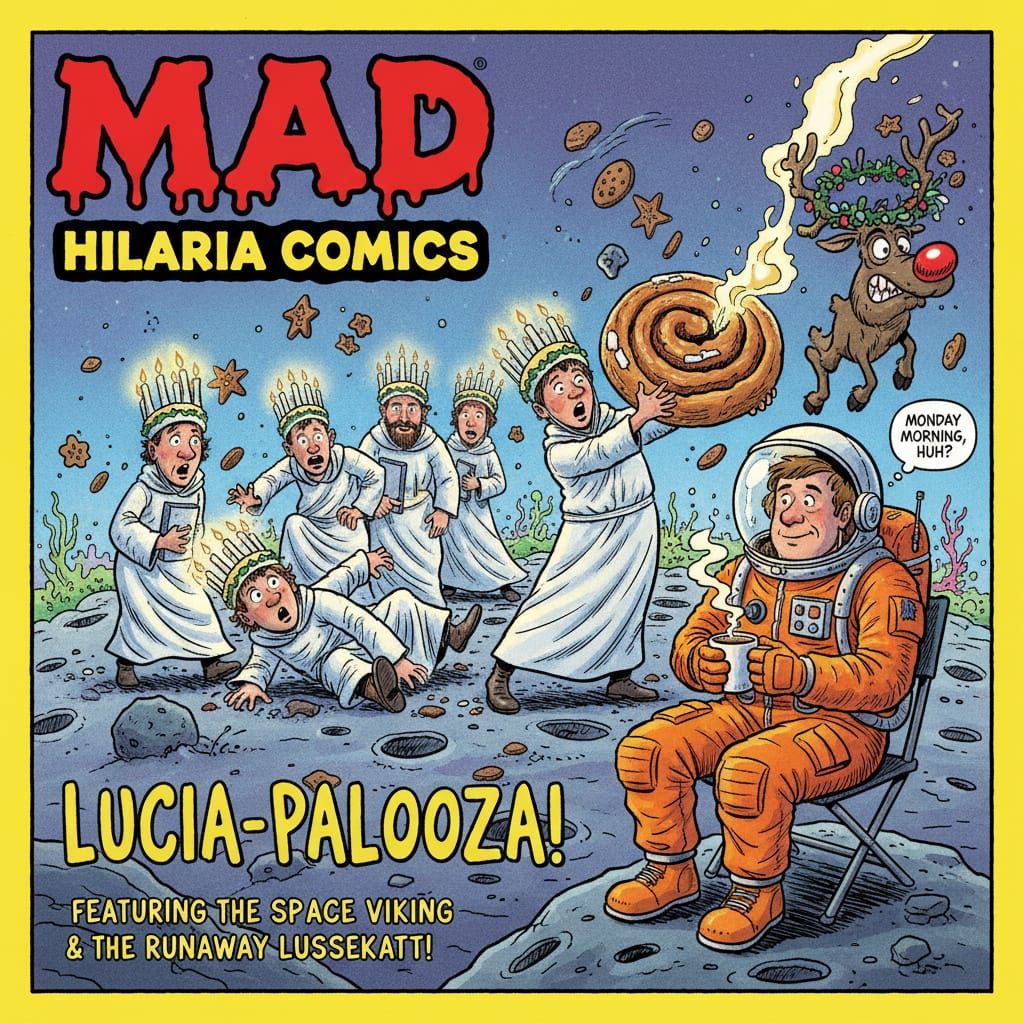 MAD Magazine Style Comic Front Page: Lucia Celebration with ...