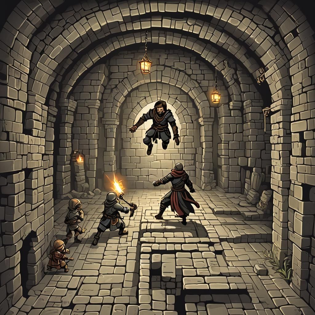 Hero's Escape: A Fantasy Dungeon Concept Art