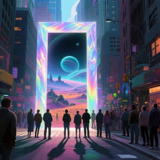 City Portal to Alien World, Digital Art
