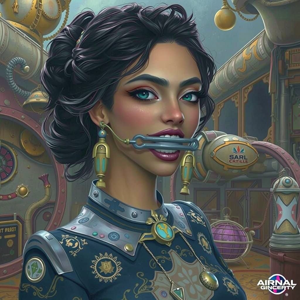 Fantastical Realism Figure with Metal Gag, Inspired by Conce...