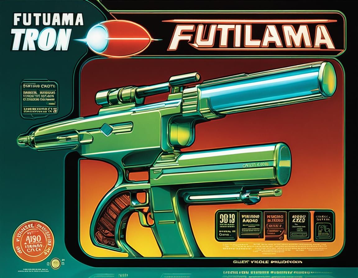 Retro-Futuristic Sci-Fi Toy Gun in Neon Colors