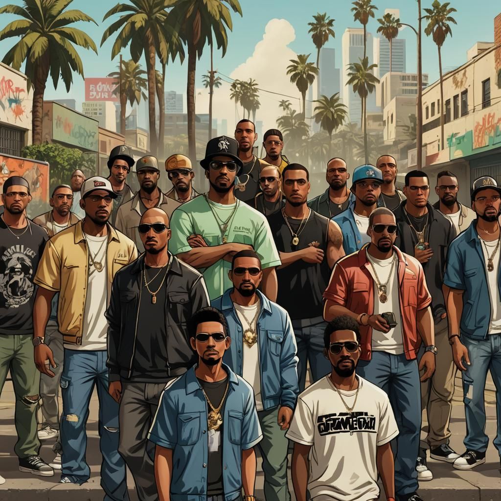 GTA: San Andreas Characters in Cinematic Group Portrait