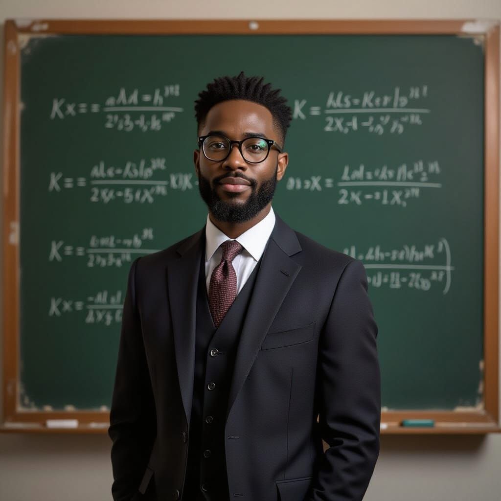 Vibrant Portrait of Mathematician in Kehinde Wiley Style