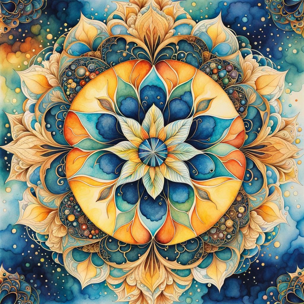 Kaleidoscope: Surreal Watercolor Ink Splash Art