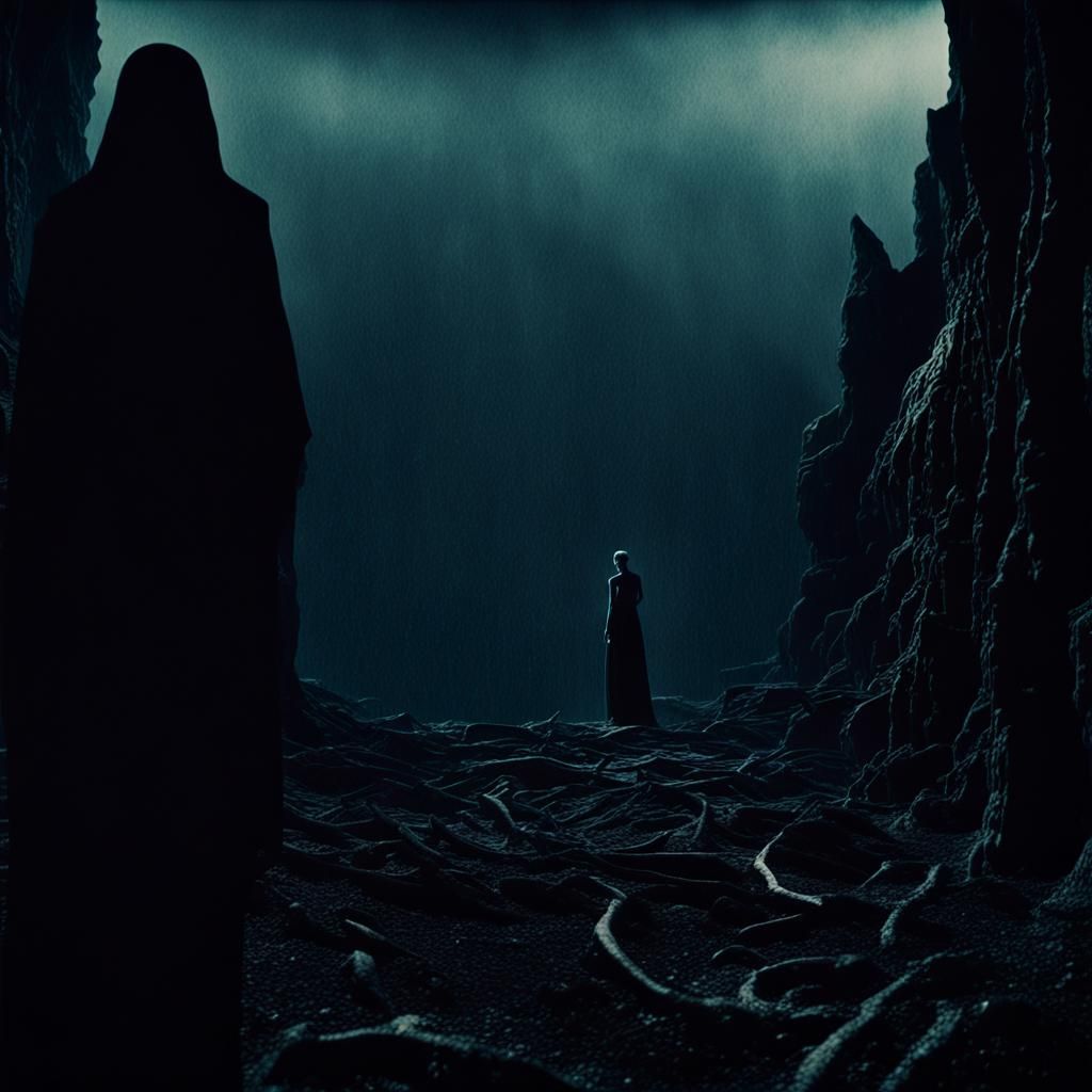 Eerie Abyss: A Dark Cinematic Film Still