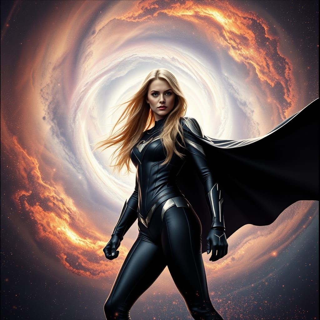 Nebula Superheroine in Cinematic Style