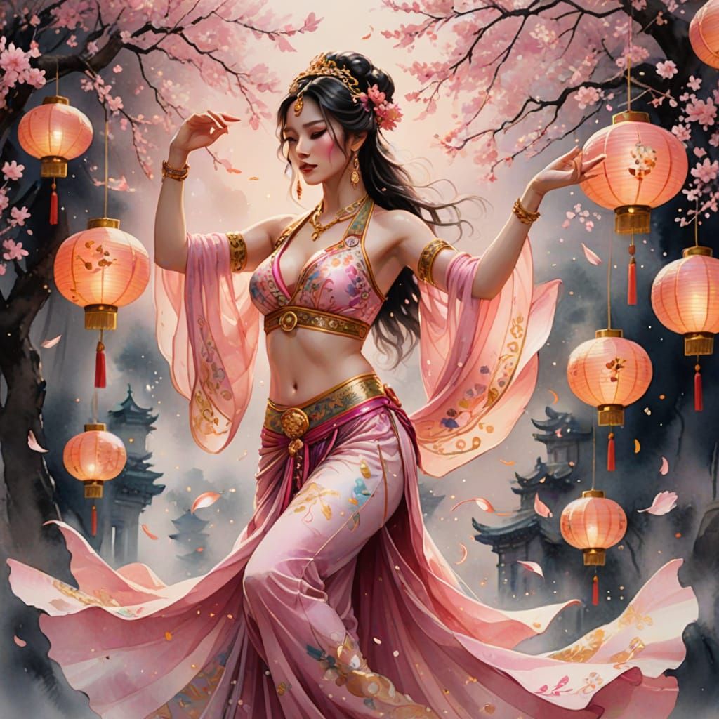 Ancient Chinese Bellydancer in Whimsical Donghua World