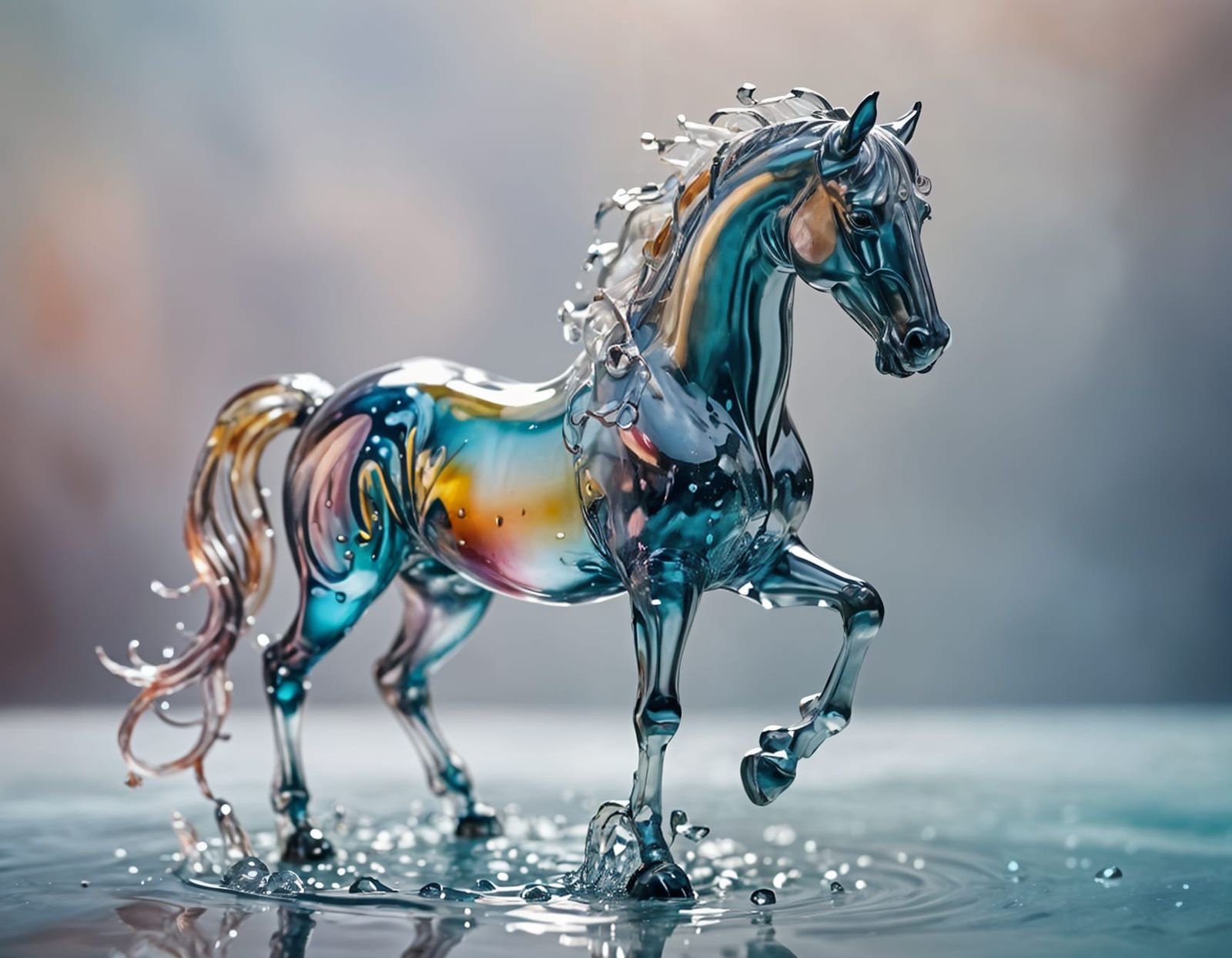 Horse made out of water