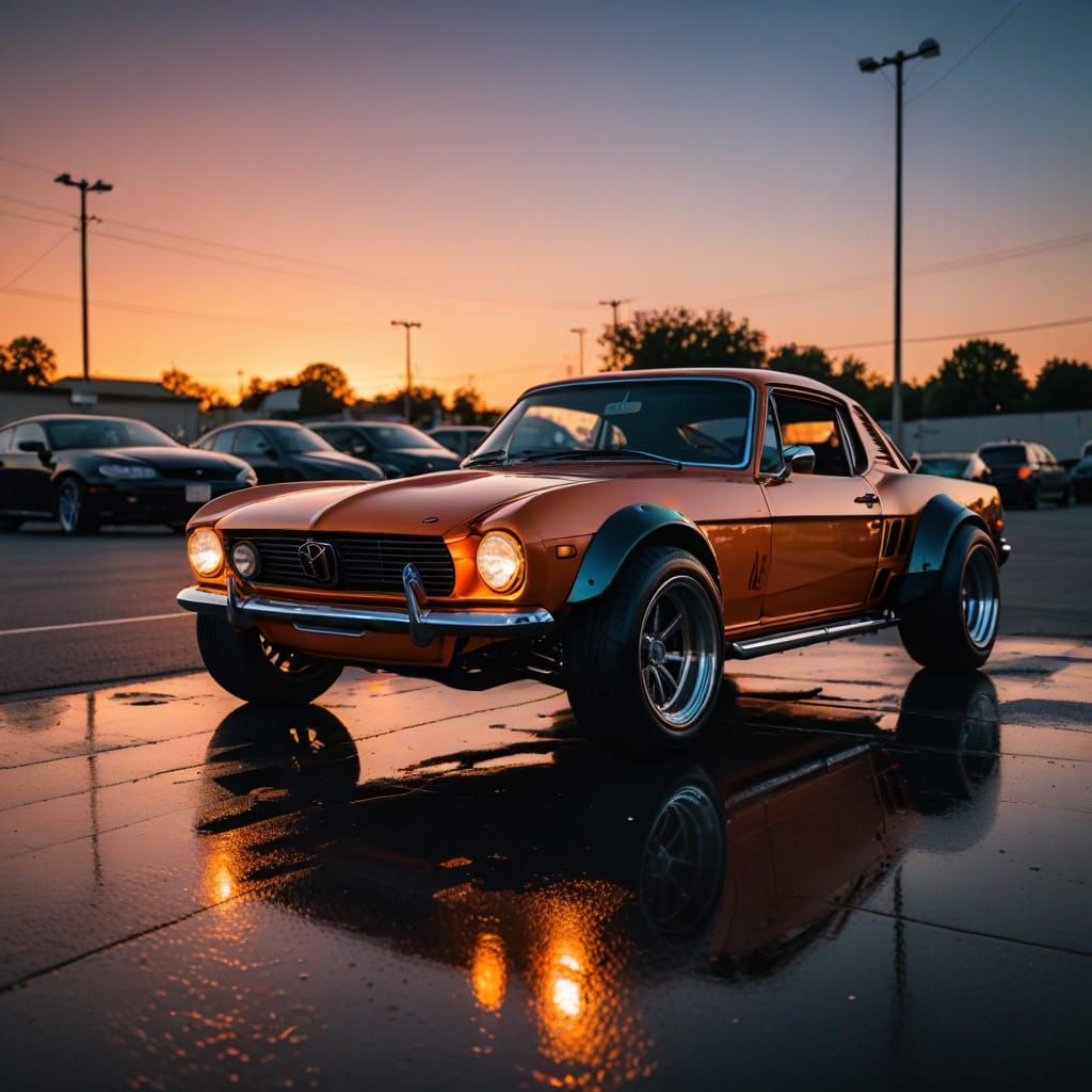 Spider Car Hot Rod with Neon Lights