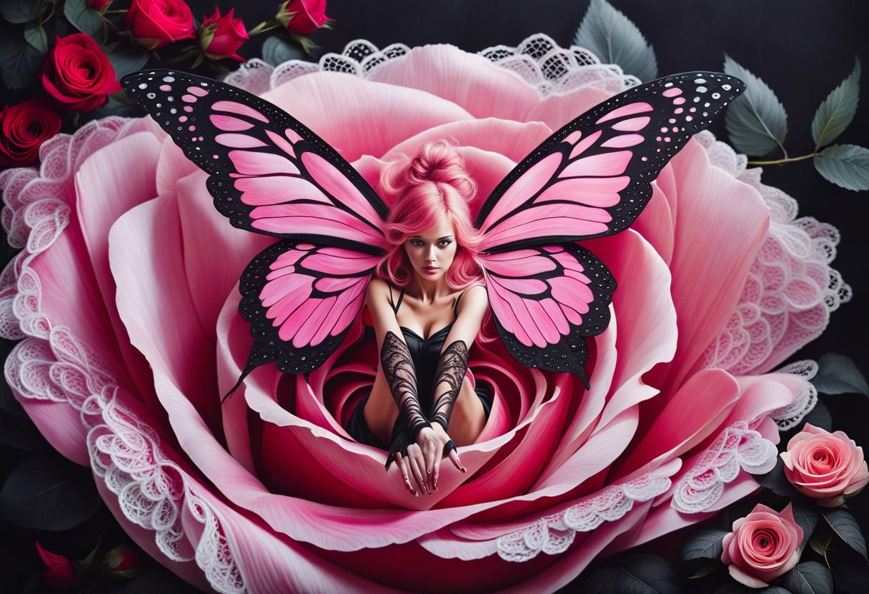 Hyperrealistic Anime Fairy Emerges From Rose