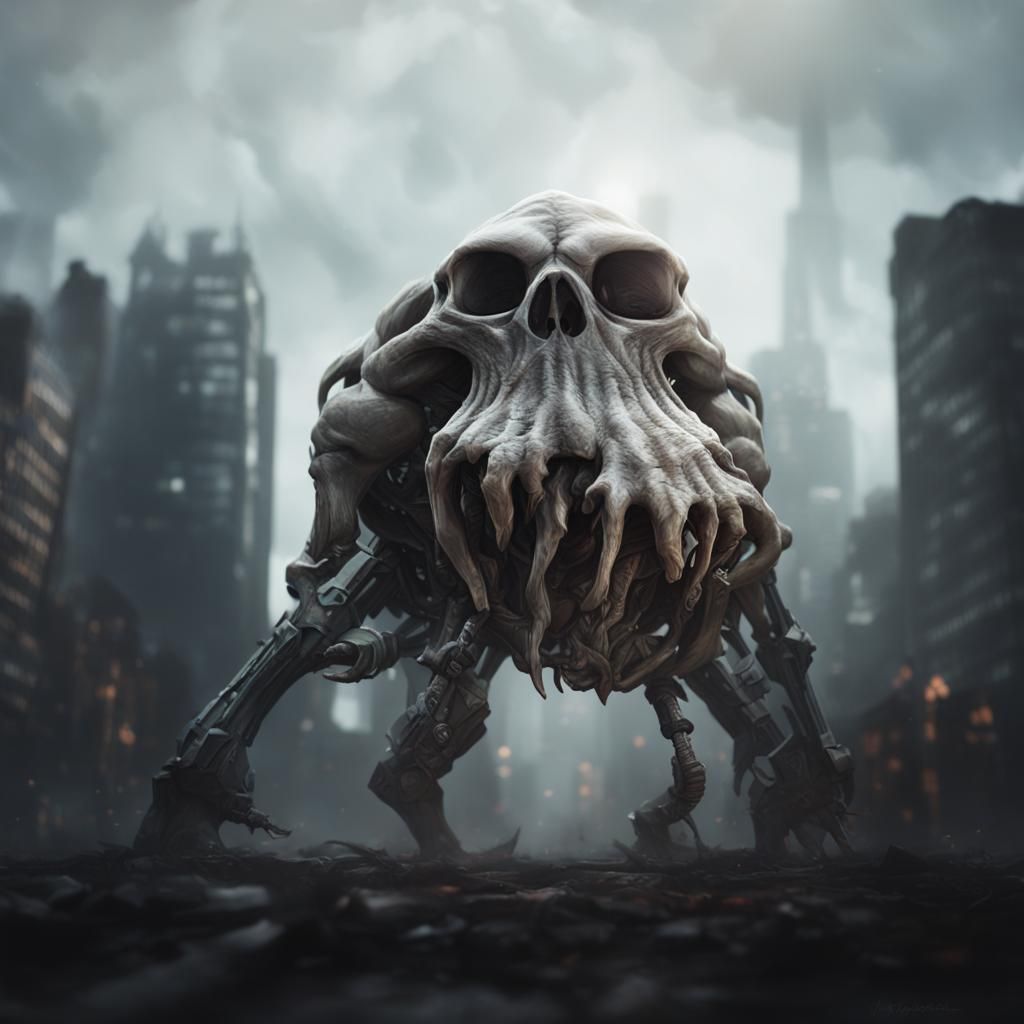 Eldritch Mech Monster in Hyperrealistic Style