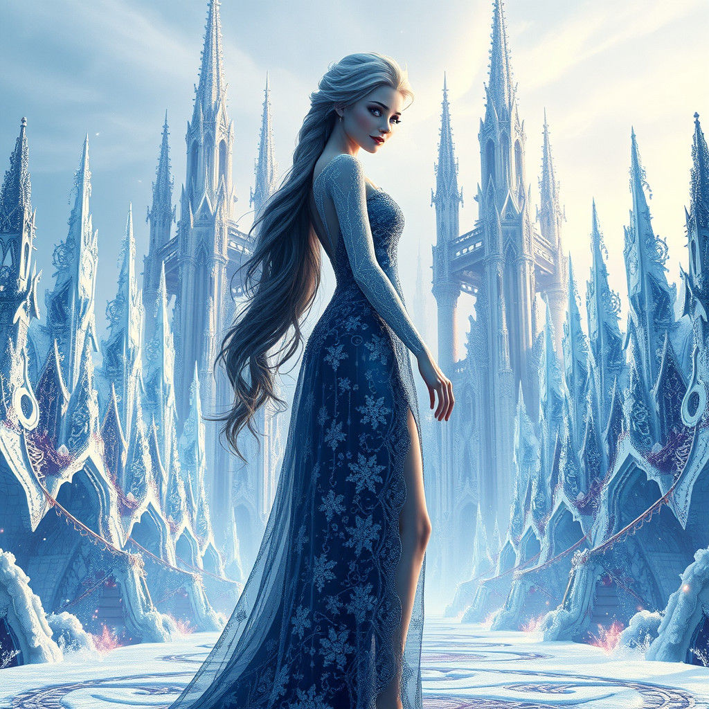 Elsa, the Snow Queen, in a Frozen Wonderland