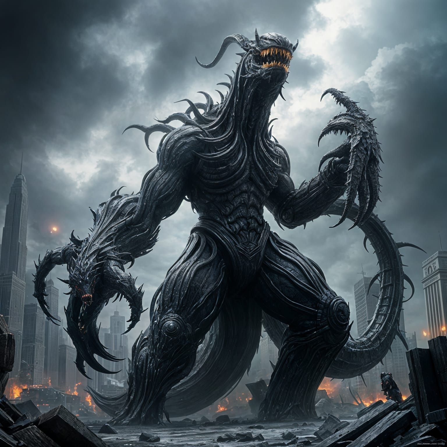 Colossal Black Symbiote Warrior Rises from Apocalypse