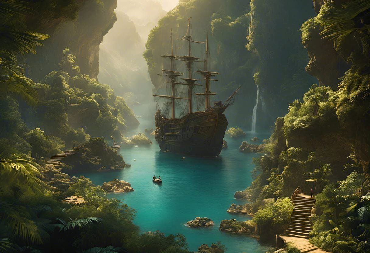 Pirate Hideout Cave: Maximalist Photoillustration