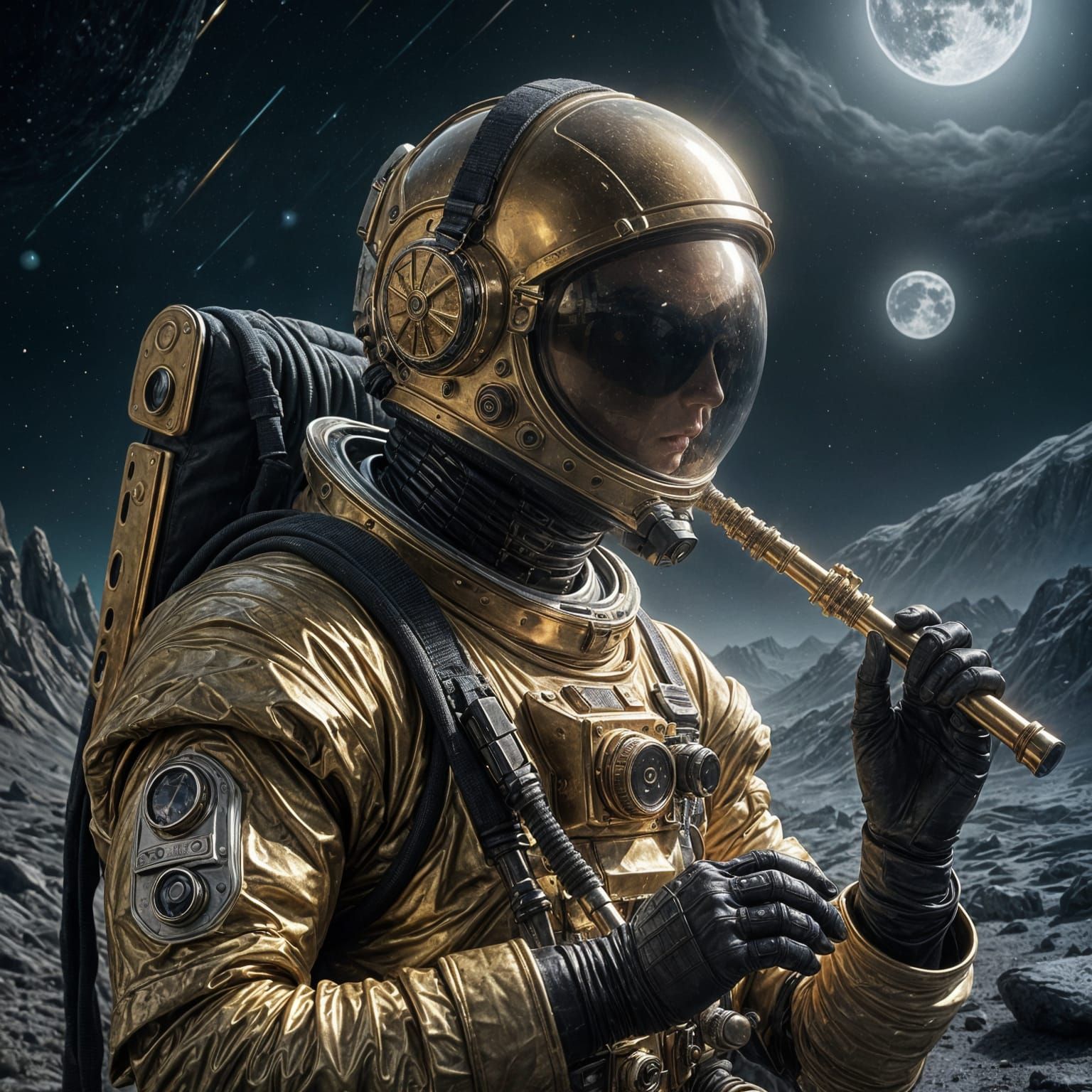 Astronaut Plays Haunting Melody on Alien Planet