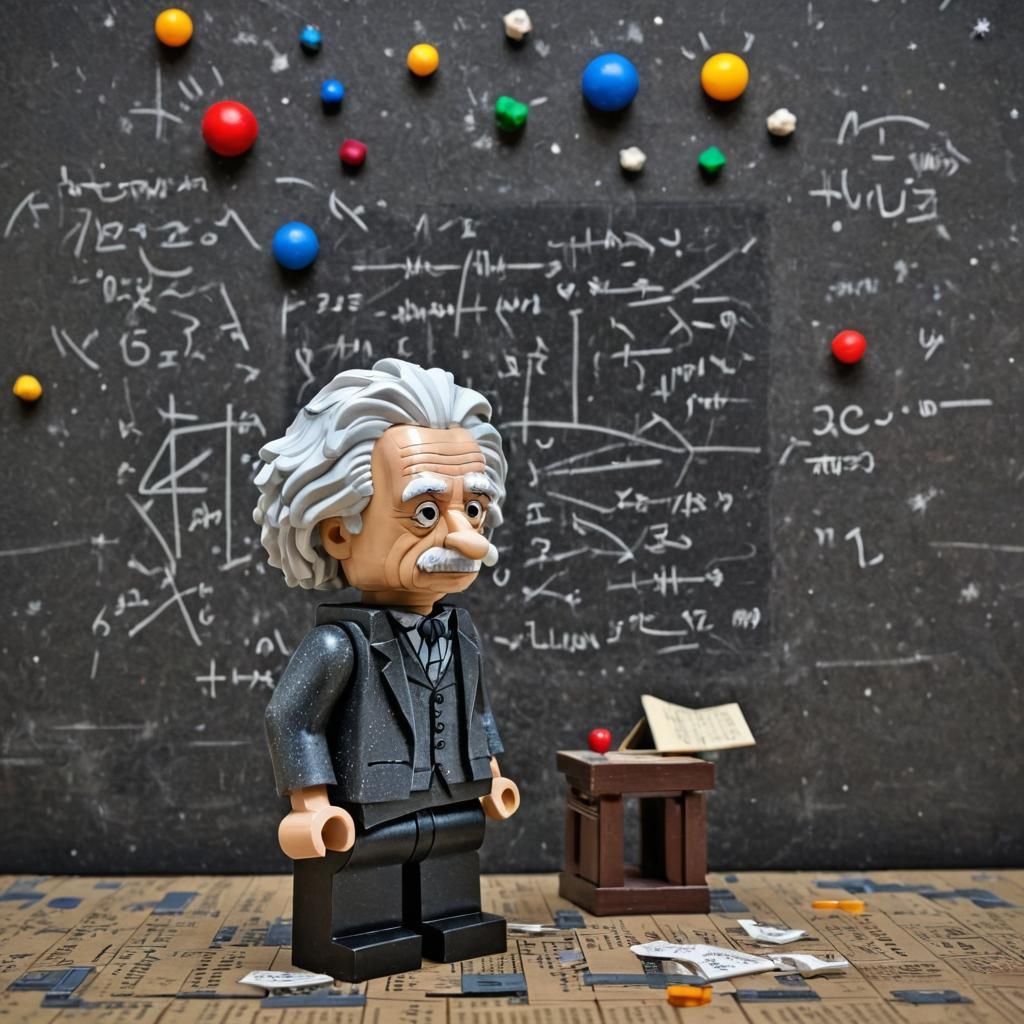 Einstein LEGO Minifigure Lost in Thought