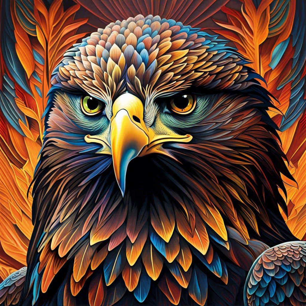 Majestic Eagle in Abstract Digital Art