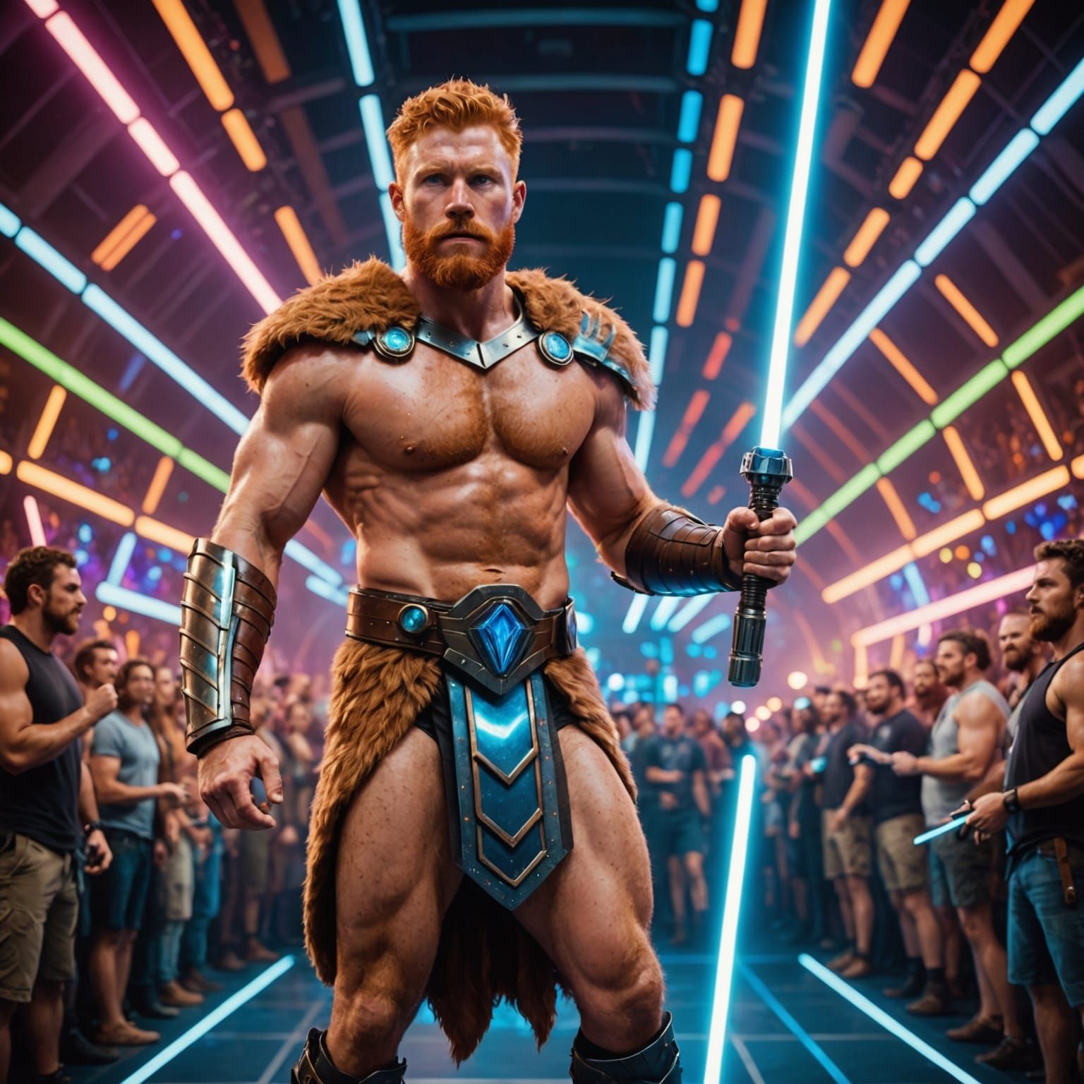 Vigilant Gladiator in Futuristic Arena