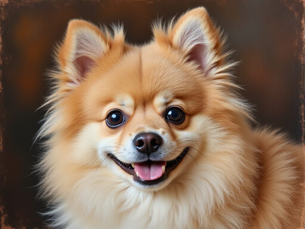 Sandy Pomeranian in Impressionist Style