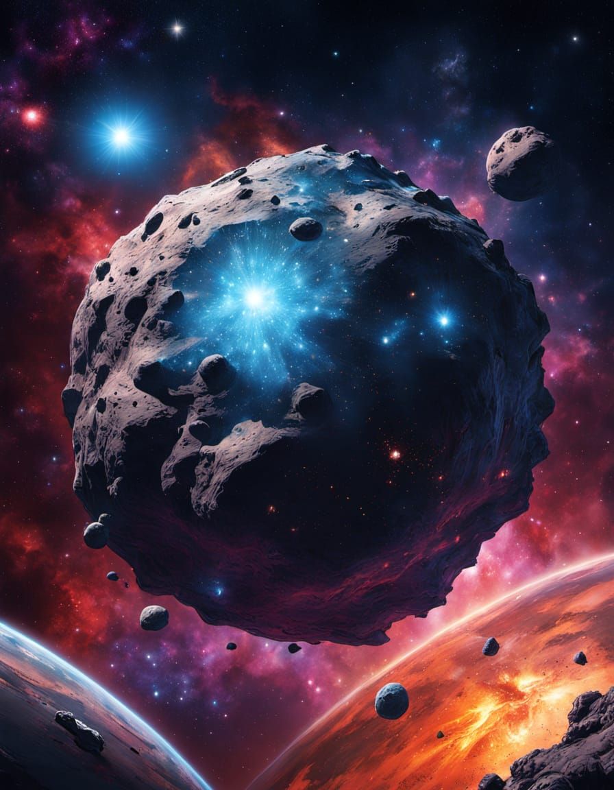 Celestial Sculptor Shaping Asteroids in Nebula Studio