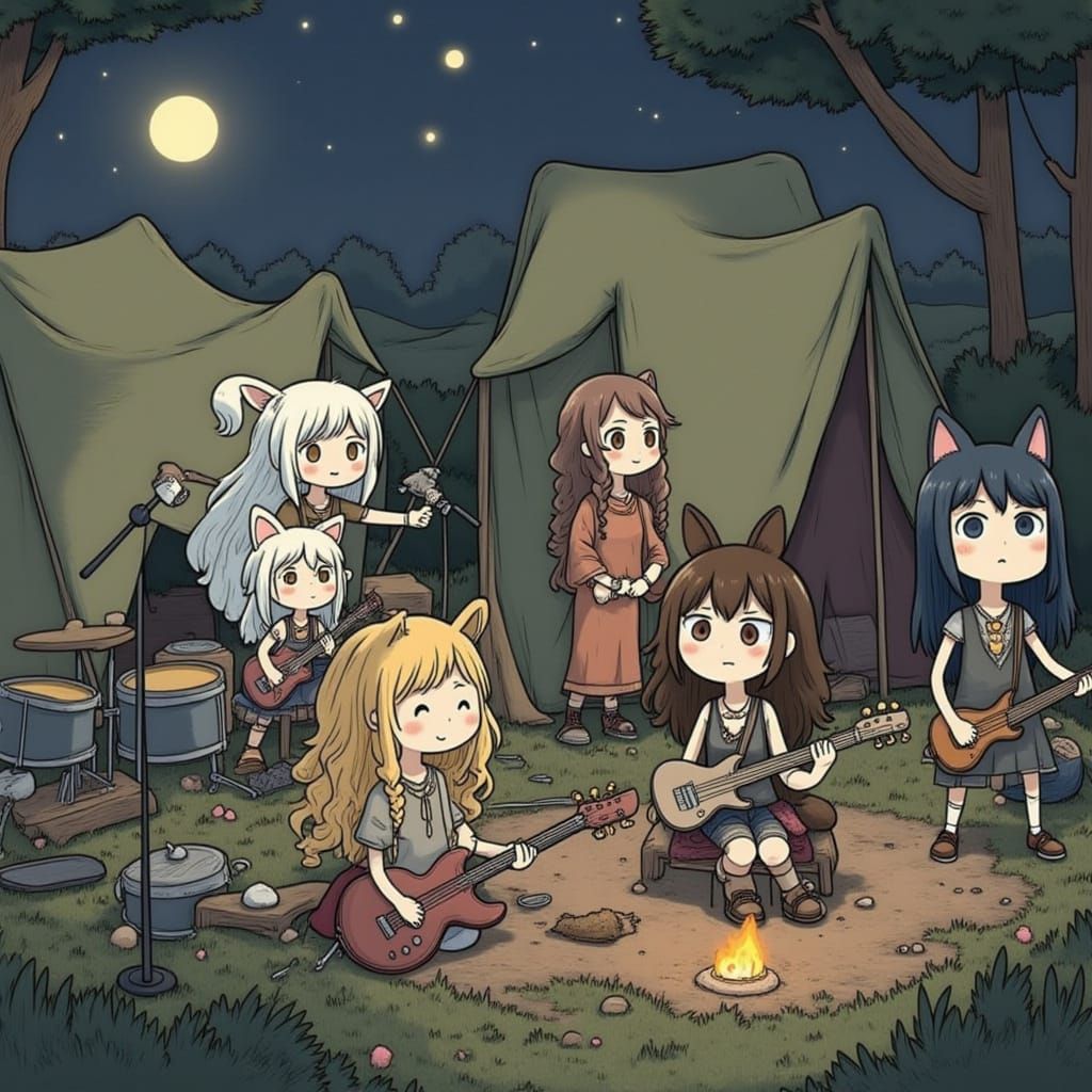 Girls' Camping Trip by the Lake