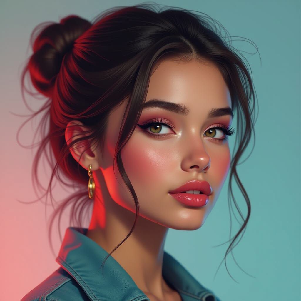 Dramatic Portrait in Digital Painting Style