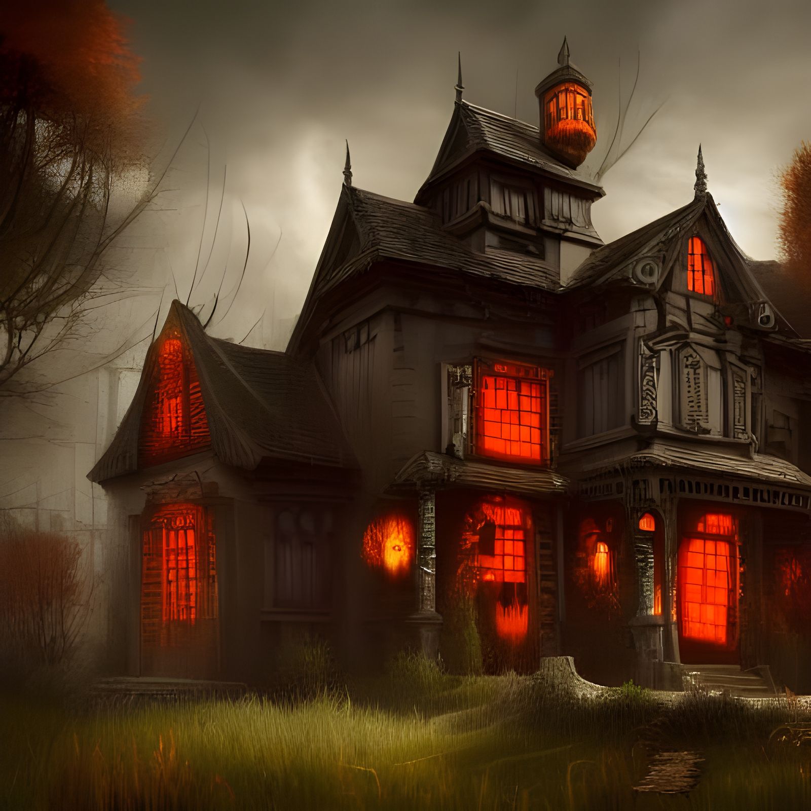 Halloween House with Dark Memento Mori