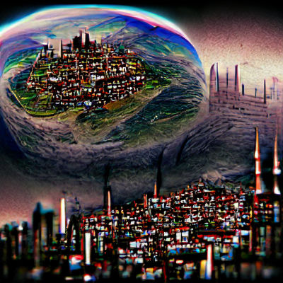 Dystopian Cityscape: The Last Bastion