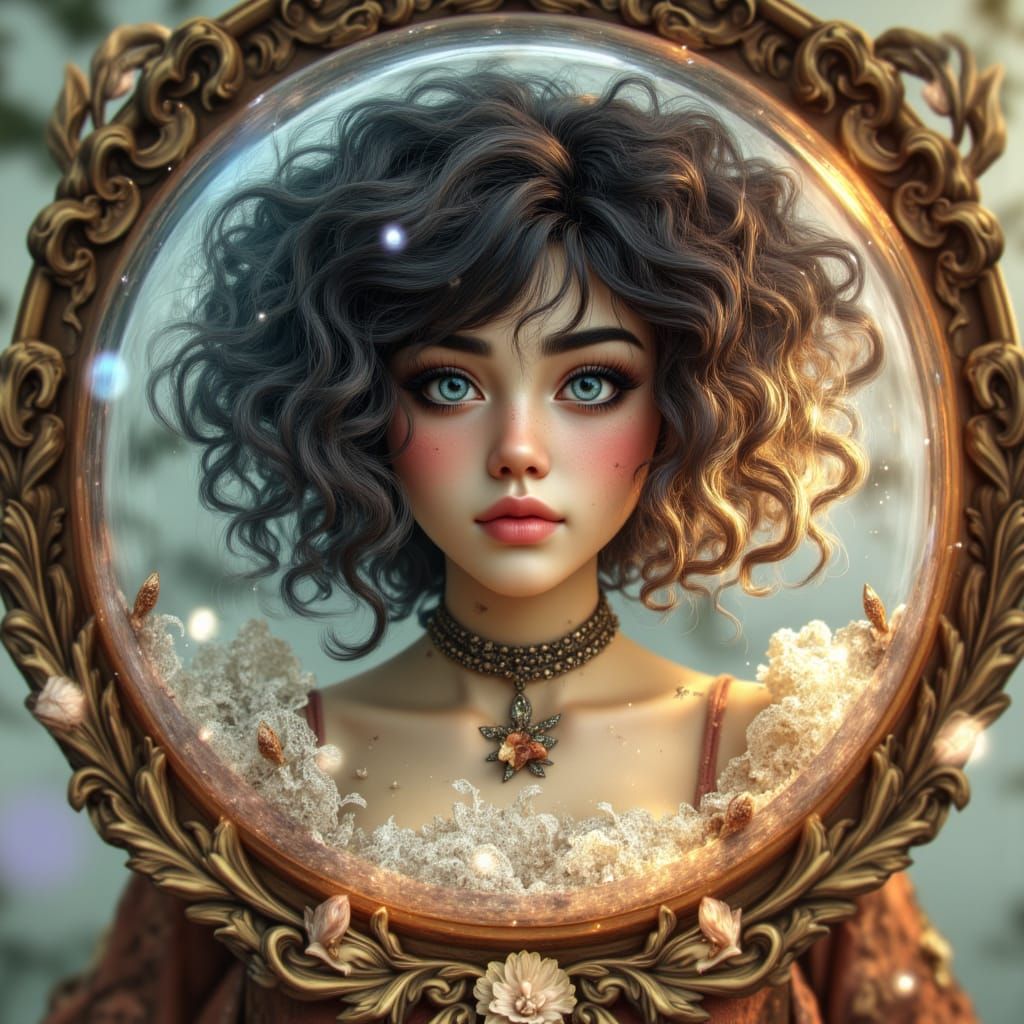 Giant Face Portrait in Superflat Aesthetic