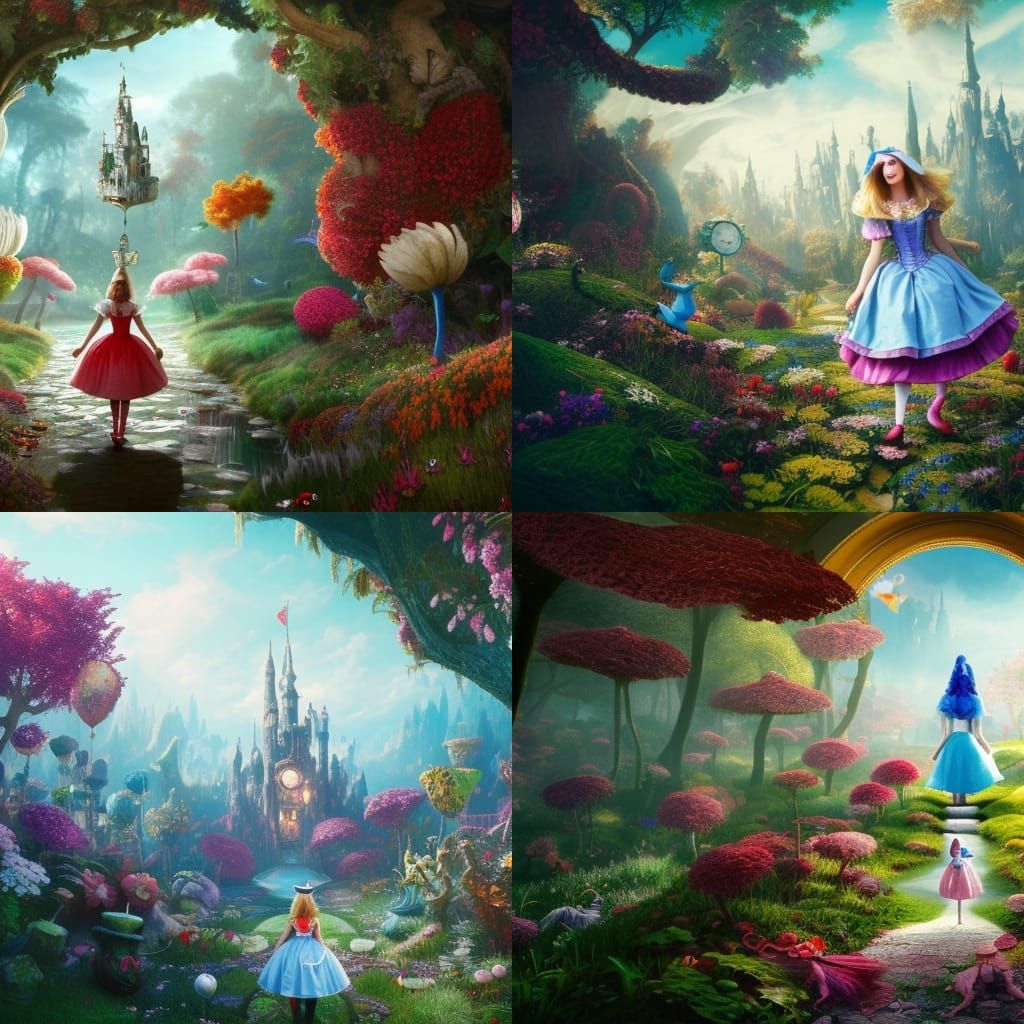 Fantastical Alice in Wonderland Concept Art