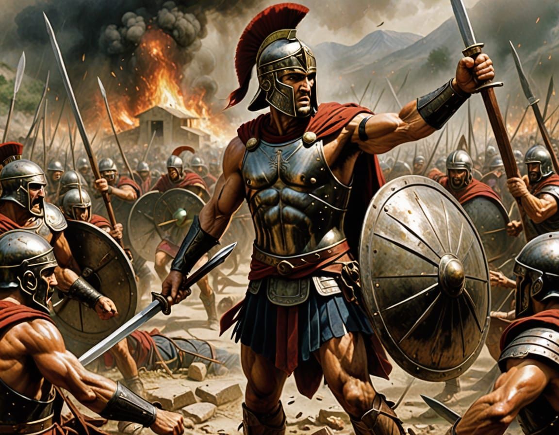 Ancient Spartan Warriors Fight to the Death at Thermopylae