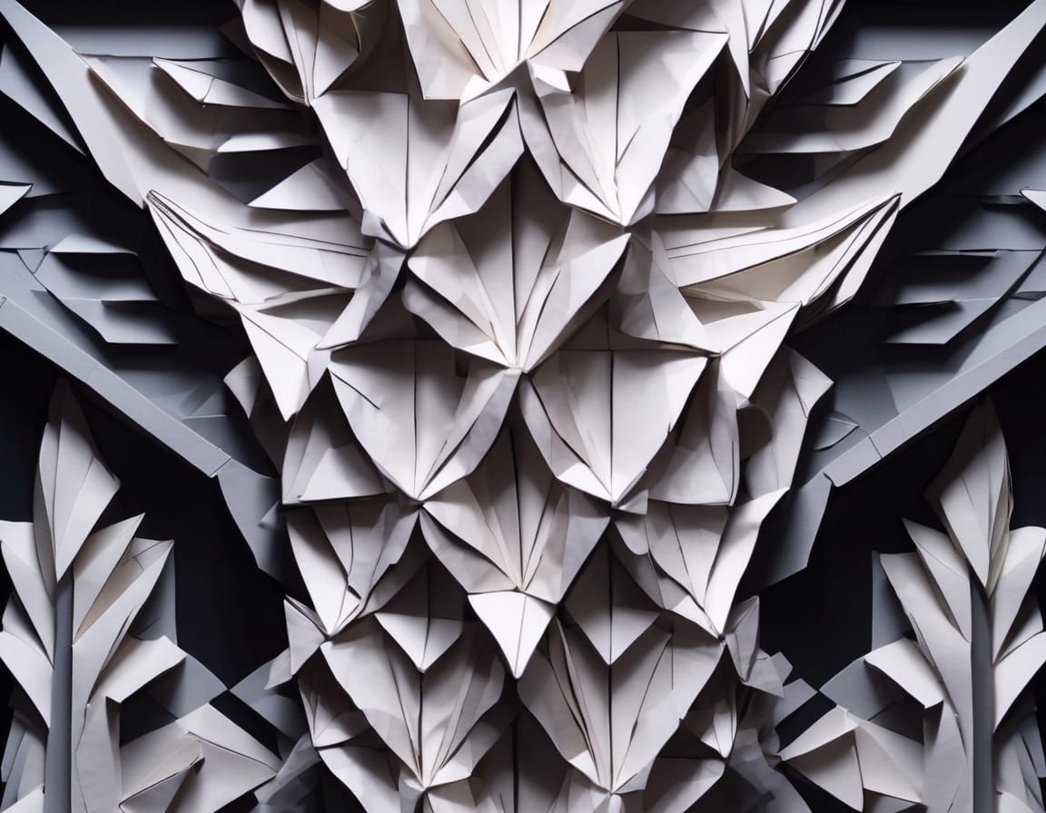 Dieselpunk Papercraft Sculpture in Cel-Shaded Style