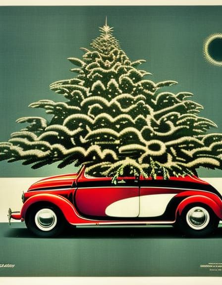 Fiat 500 with Christmas Tree, Bauhaus Style