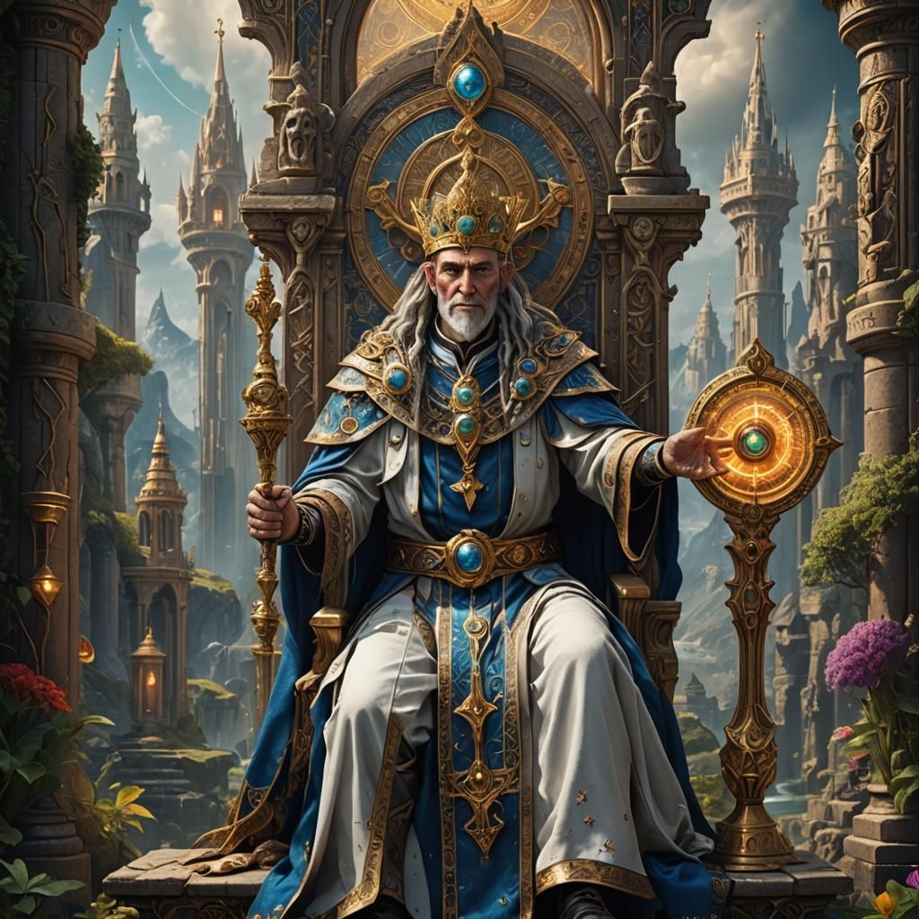 Tarot High Priest in Detailed Matte Painting