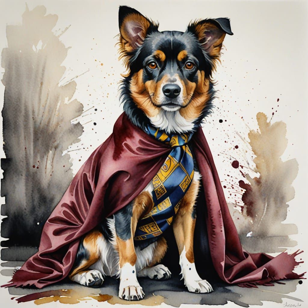 Elegant Woman in Burgundy Gown with Holly Hair