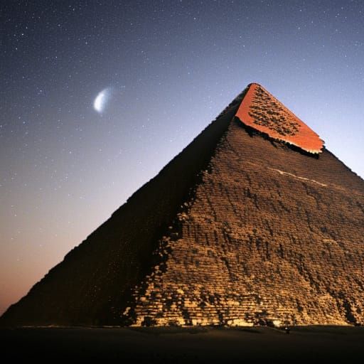 Majestic Pyramid Under the Midnight Sky