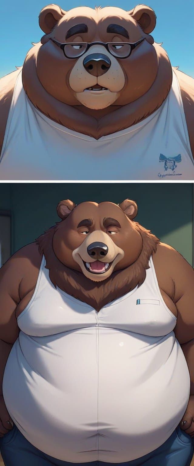 Surreal Portrait of a Skeptical Brown Bear