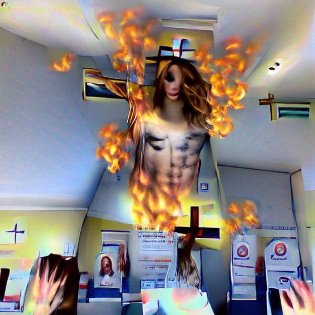 Jesus Christ Ablaze: A Fiery Depiction