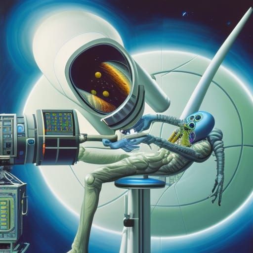 Alien Doctor Operating in Space Hospital